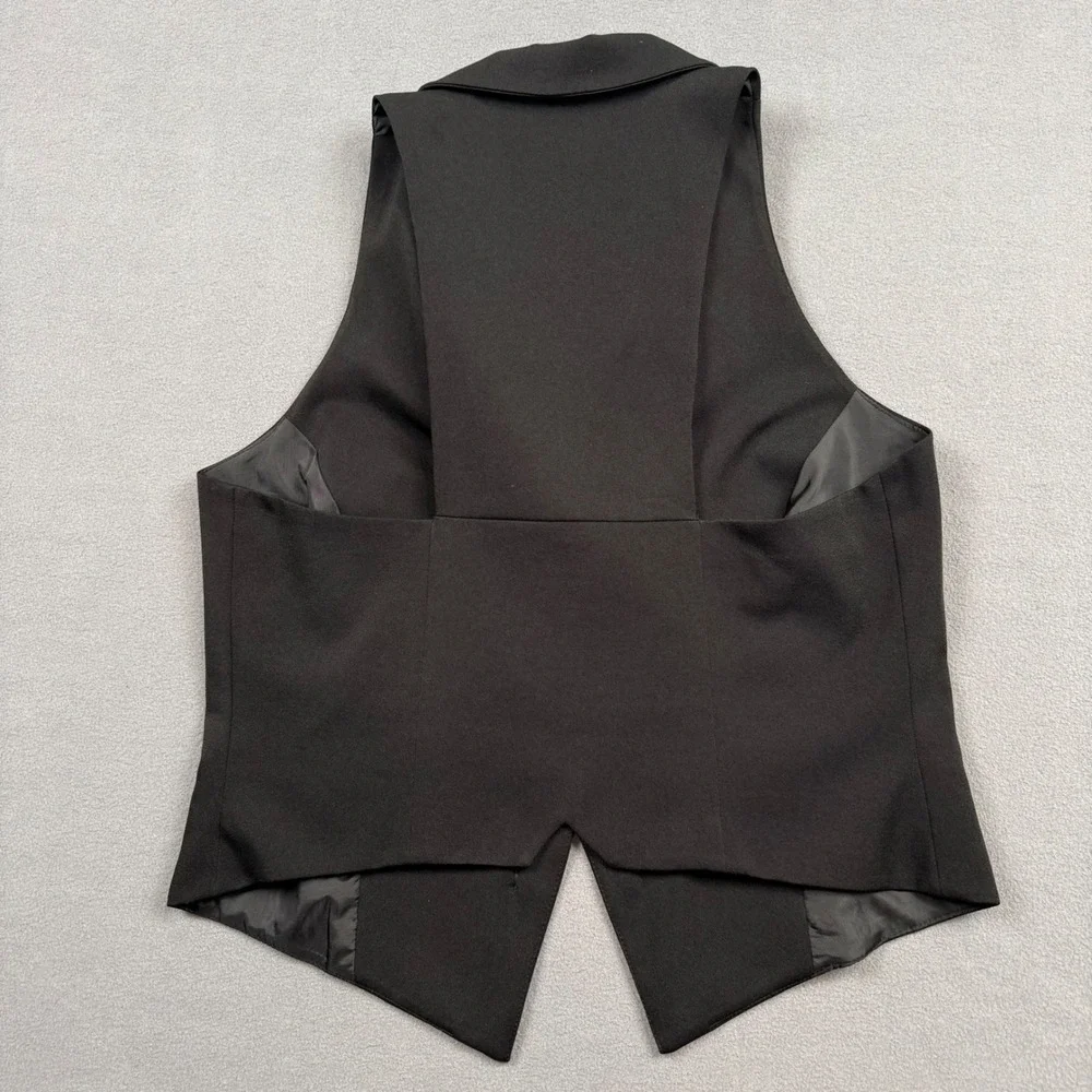 VTG 90s K.C. Spencer NY Black Double Breasted Racerback Tuxedo Vest Top 10